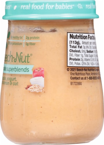 Beech-Nut® Naturals Superblends Stage 3 Apple Cinnamon Yogurt & Oat Baby Food Perspective: right