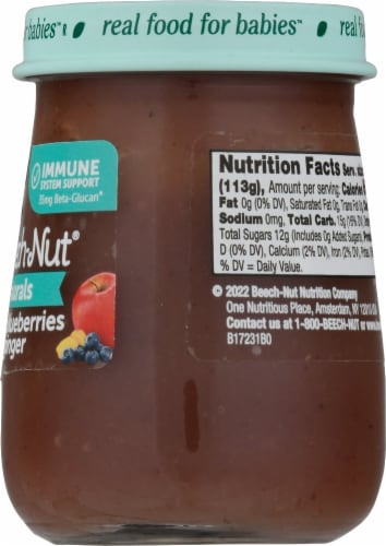 Beech-Nut® Naturals Apple Blueberries & Ginger Stage 1 Baby Food Perspective: right