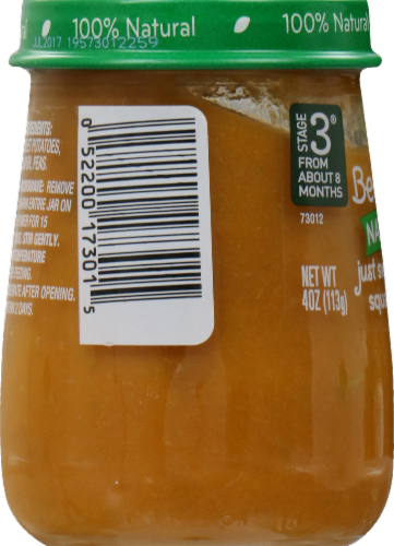 Beech-Nut Naturals Just Sweet Potato Squash & Peas Stage 3 Baby Food Perspective: right