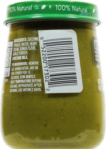 Beech-Nut Naturals Just Spinach Zucchini & Quinoa Stage 3 Baby Food Perspective: right