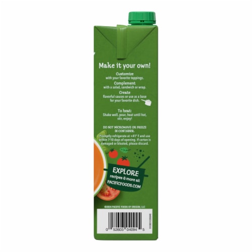 Pacific Foods® Organic Tomato Basil Soup Plant Based Perspective: right