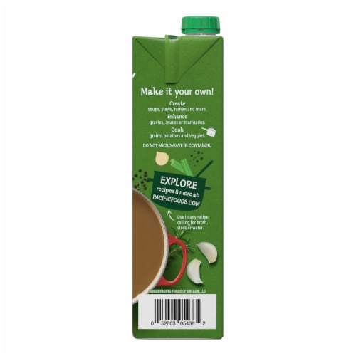 Pacific Foods® Low Sodium Organic Beef Broth Perspective: right