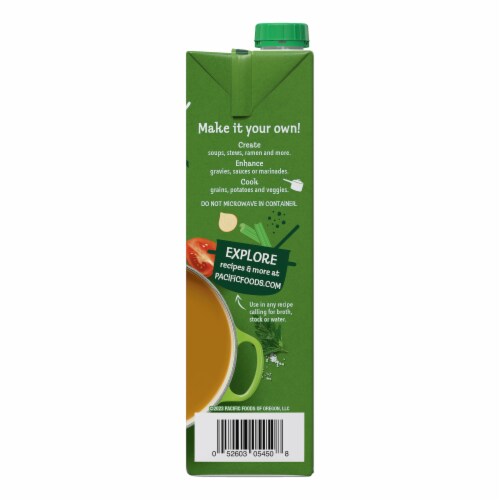 Pacific Foods Organic Vegetable Broth Low Sodium Perspective: right