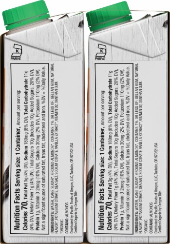 Pacific Organic Vanilla Almond Beverage Perspective: right