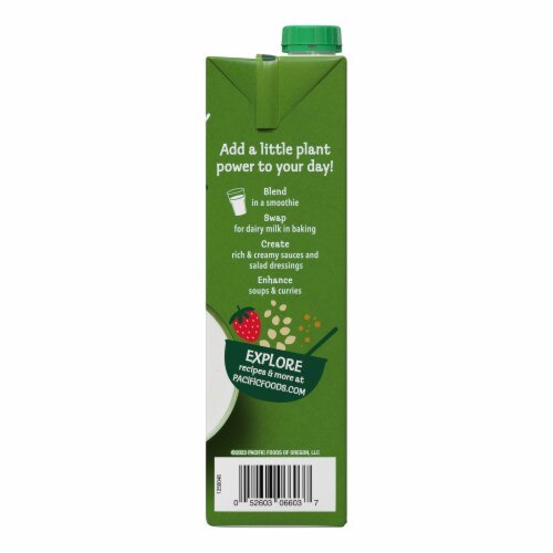 Pacific Foods™ Original Unsweetened Hemp Plant-Based Beverage Perspective: right