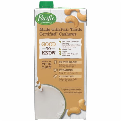 Pacific Foods™ Original Cashew Non-Dairy Beverage Perspective: right
