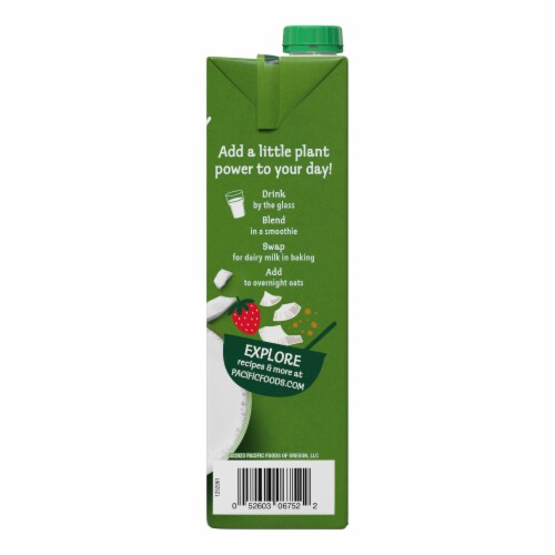 Pacific Foods™ Organic Coconut Unsweetened Vanilla Plant-Based Beverage Perspective: right