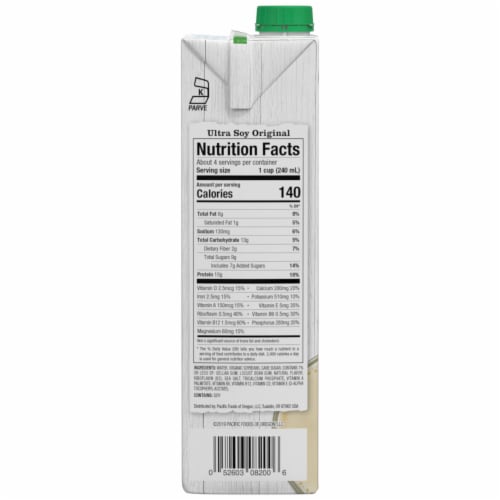 Pacific Foods™ Ultra Soy Original Plant-Based Beverage Perspective: right