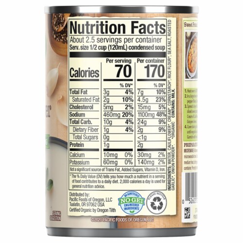 Pacific Foods® Gluten Free Organic Cream of Cauliflower Condensed Soup Perspective: right