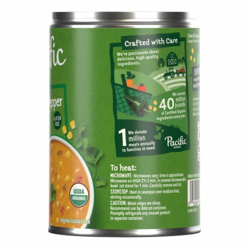 Pacific Foods® Organic Poblano Pepper & Corn Chowder Soup Perspective: right