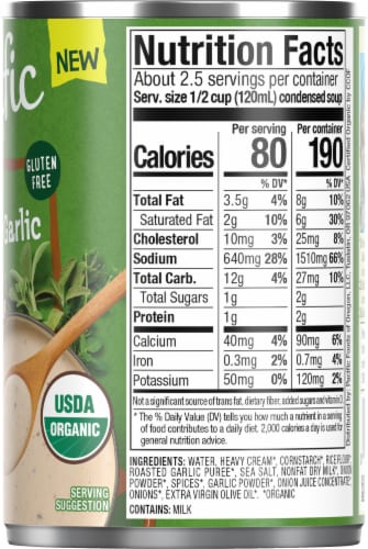 Pacific Foods® Organic Cream of Roasted Garlic & Herb Condensed Soup Perspective: right