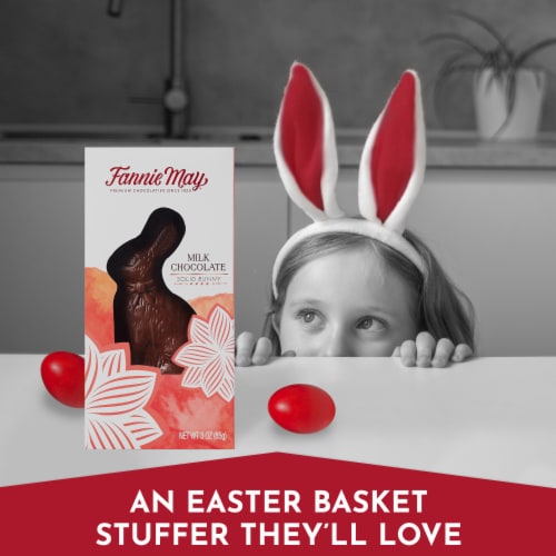 Fannie May Solid Milk Chocolate Bunny Easter Basket Stuffer Perspective: right