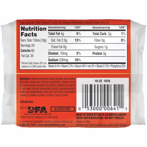 Borden American Cheese Singles Perspective: right
