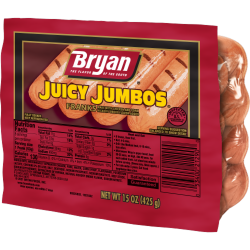 Bryan Juicy Jumbos Hot Dogs 15 oz Kroger