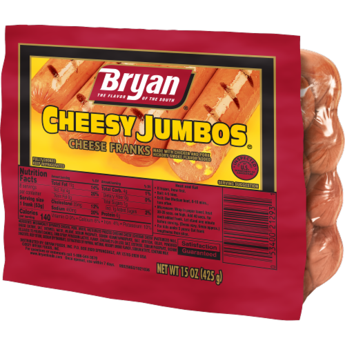 Bryan® Cheesy Jumbos® Cheese Franks Perspective: right