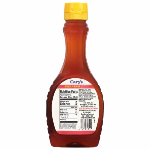 Cary's Sugar Free Low Calorie Maple Flavor Syrup Perspective: right
