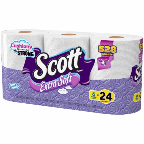 Scott Extra Soft Mega Roll Bath Tissue 6 Rolls Perspective: right
