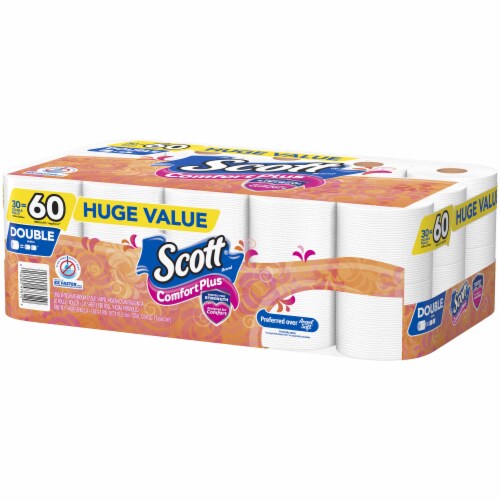 Scott Comfort Plus Double Roll Bath Tissue 30 Rolls Perspective: right