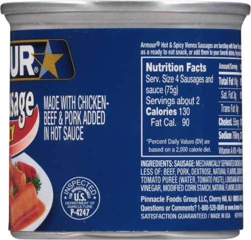 Armour® Hot & Spicy Vienna Sausage Perspective: right