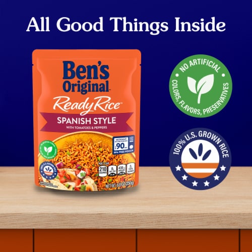 Ben's Original Ready Rice Spanish Style Flavored Rice, Easy Dinner Side, 8.8 oz Pouch Perspective: right