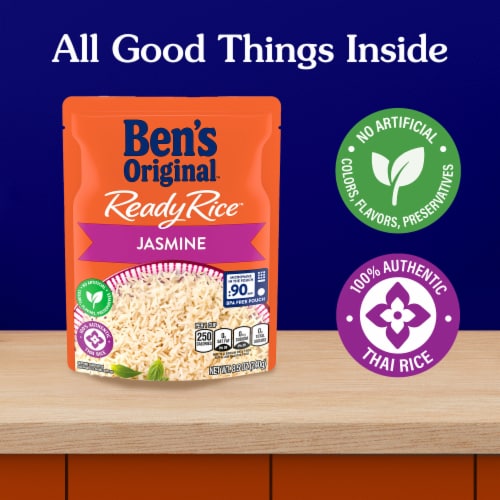 Ben's Original Ready Rice Jasmine Rice, Easy Dinner Side, 8.5 oz Pouch Perspective: right