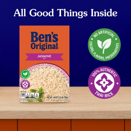 BEN'S ORIGINAL Dry Jasmine Rice, 1.75 lb Box Perspective: right