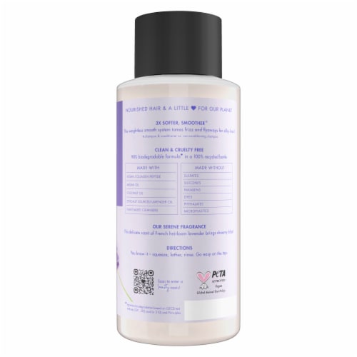 Love Beauty and Planet Sulfate-Free Smooth & Serene Argan Oil & Lavender Shampoo for Frizz Control Perspective: right