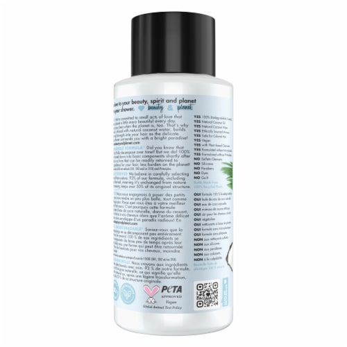 Love Beauty and Planet Silicone & Sulfate-Free Coconut Water & Mimosa Flower Vegan Shampoo Perspective: right