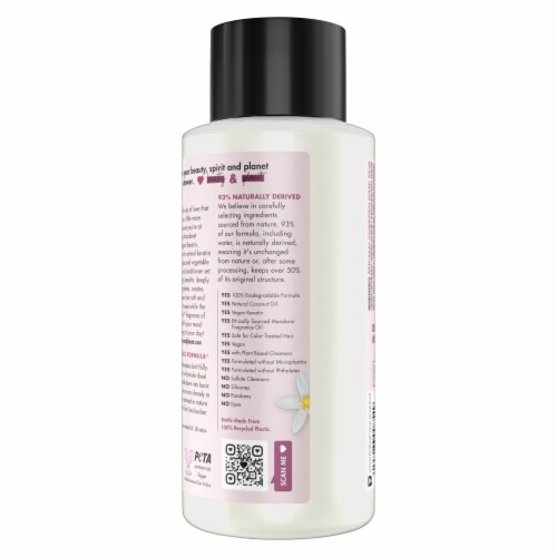 Love Beauty and Planet Vegan Keratin & Sun-Kissed Mandarin 5-in-1 Sulfate Free Shampoo Perspective: right