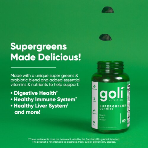 Goli® Nutrtion Supergreens Gummies Supplement Perspective: right