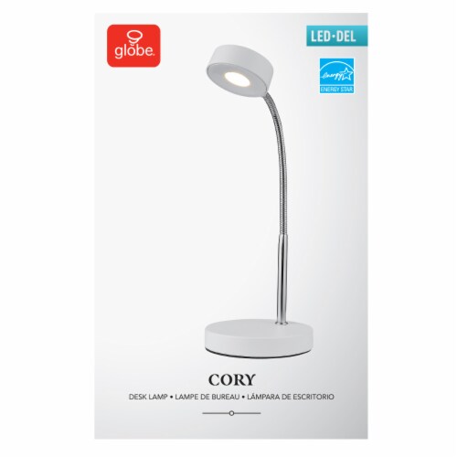 Globe Energy Star Cory LED Desk Lamp - Matte White Perspective: right
