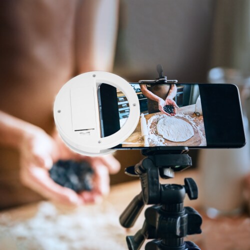 LED Selfie Ring Light Battery Operated Dimmable Perspective: right