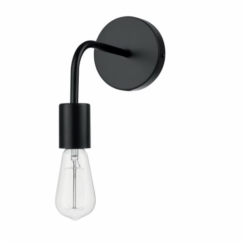 Holden 1-Light Plug-In or Hardwire Wall Sconce - Matte Black Perspective: right