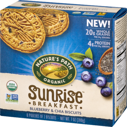 Nature's Path Organic® Sunrise Blueberry & Chia Breakfast Biscuits Perspective: right