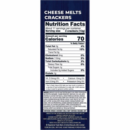 Carr's® Cheese Melts Snack Crackers Perspective: right