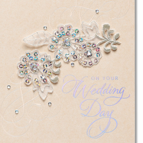 Papyrus (S1) Floral Wedding Card Perspective: right