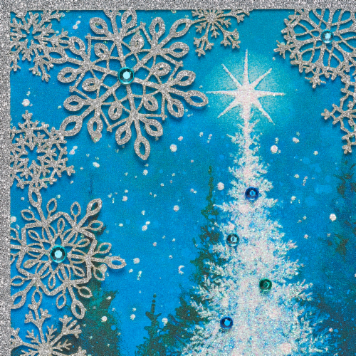 Papyrus (S1) Snow Christmas Card Perspective: right