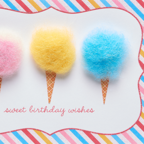 Papyrus (S11) Cotton Candy Birthday Card Perspective: right
