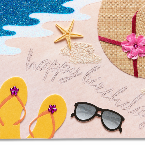 Papyrus (S22) Beach Birthday Card Perspective: right