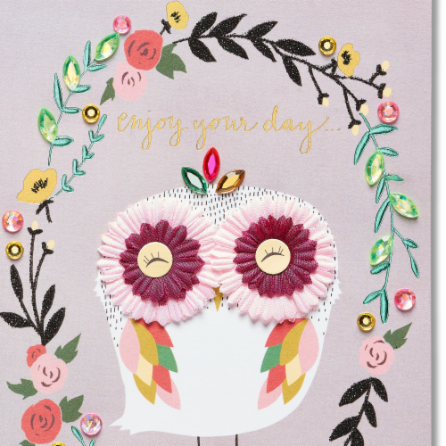 Papyrus (S10) Owl Birthday Card Perspective: right