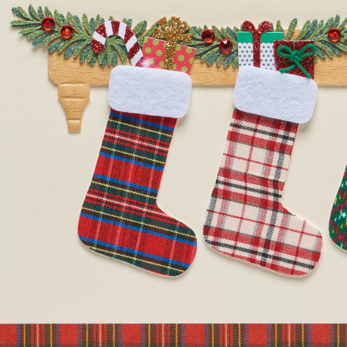 Papyrus (S4) Stockings Christmas Card Perspective: right