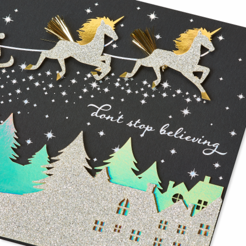 Papyrus (S6) Unicorn Christmas Card Perspective: right