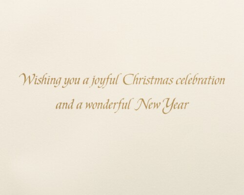 Papyrus Gold Glitter Christmas Tree Boxed Holiday Cards Perspective: right