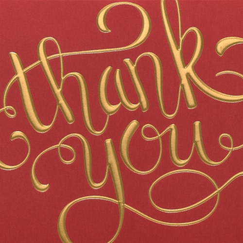 Papyrus Red and Gold Boxed Thank You Cards Perspective: right