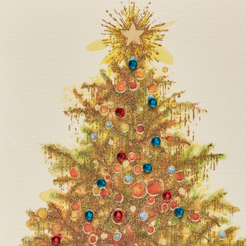 Papyrus (S7) Tree Christmas Card Perspective: right