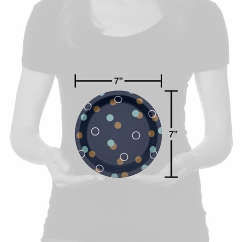 American Greetings Paper Plates Bubbles on Navy Perspective: right