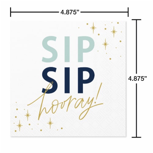 American Greetings Beverage Napkins Sip Sip Hooray Perspective: right