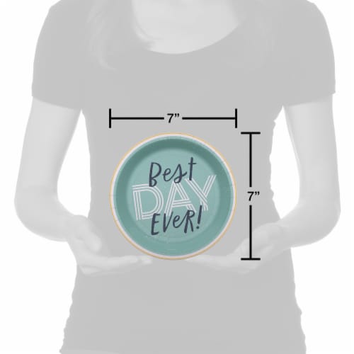 American Greetings Paper Plates Best Day Ever on Green Perspective: right