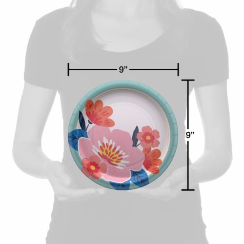 American Greetings Paper Plates Floral Arrangement Perspective: right