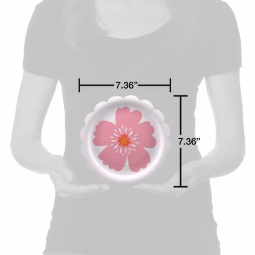 American Greeting All Occasion Paper Plates- Pink Flower Perspective: right
